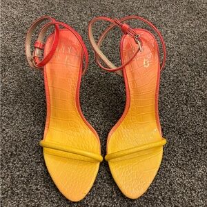 Stylish Red and Yellow Women's Sandals